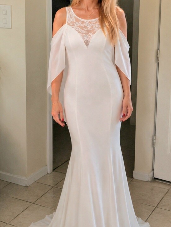 Ever Pretty Dresses & Skirts - Ever Pretty Wedding White Long Sleeve Dress with Lace Detail
